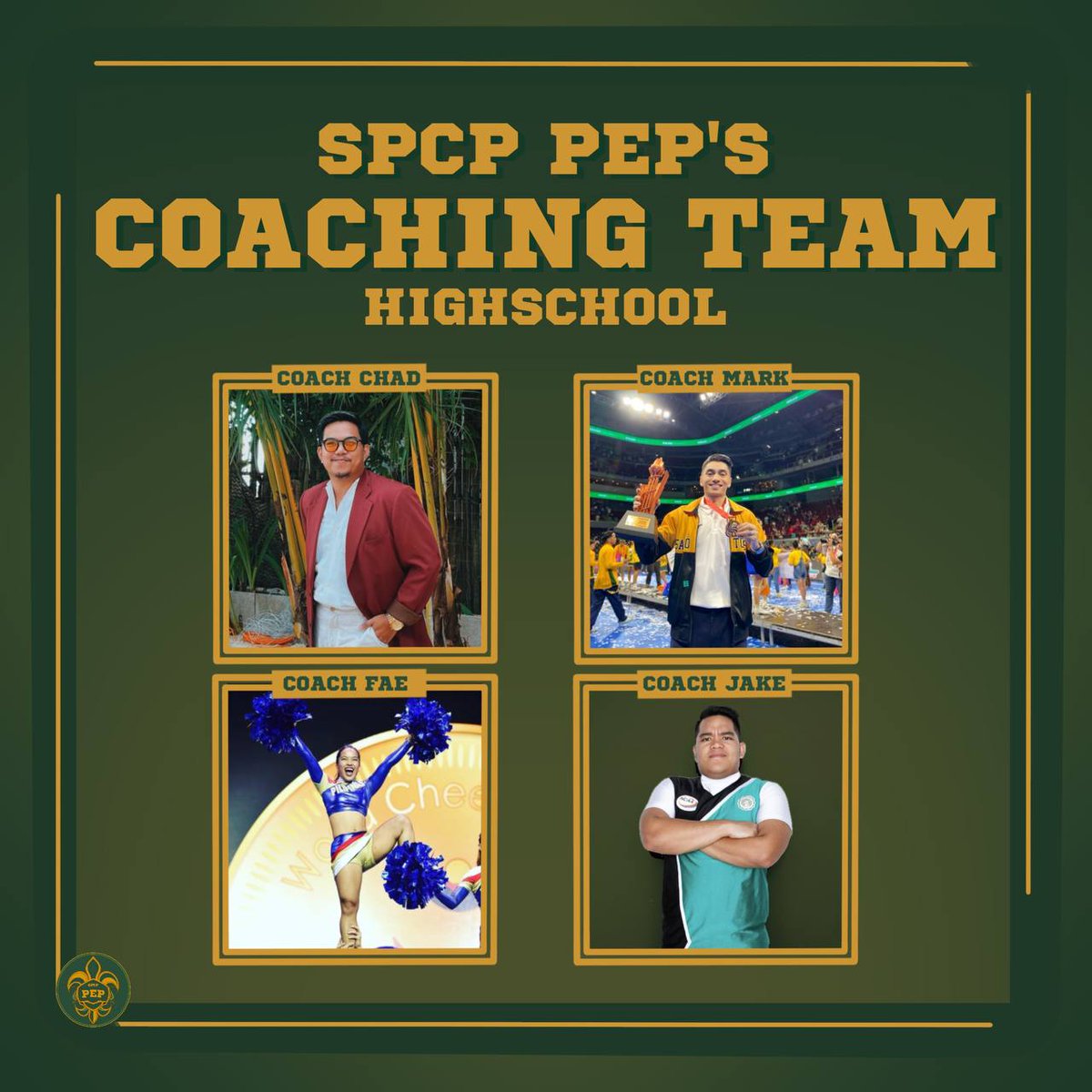 spcppepvarsity's tweet photo. Curious about the people shaping SPCP PEP Varsity to who they are today? 
Presenting SPCP PEP’s Coaching Team! A team that aims to bring out every athlete’s fullest potential. 🤸‍♀️🏆

📣: Micael Santos https://t.co/jdawXzlikU