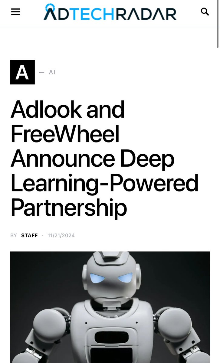 Adlook (<a href="/Adlook_co/">Adlook</a>) is partnering with <a href="/FreeWheel/">FreeWheel, A Comcast Company</a>. 

adtechradar.com/2024/11/21/adl…

#adtech #adtechradar