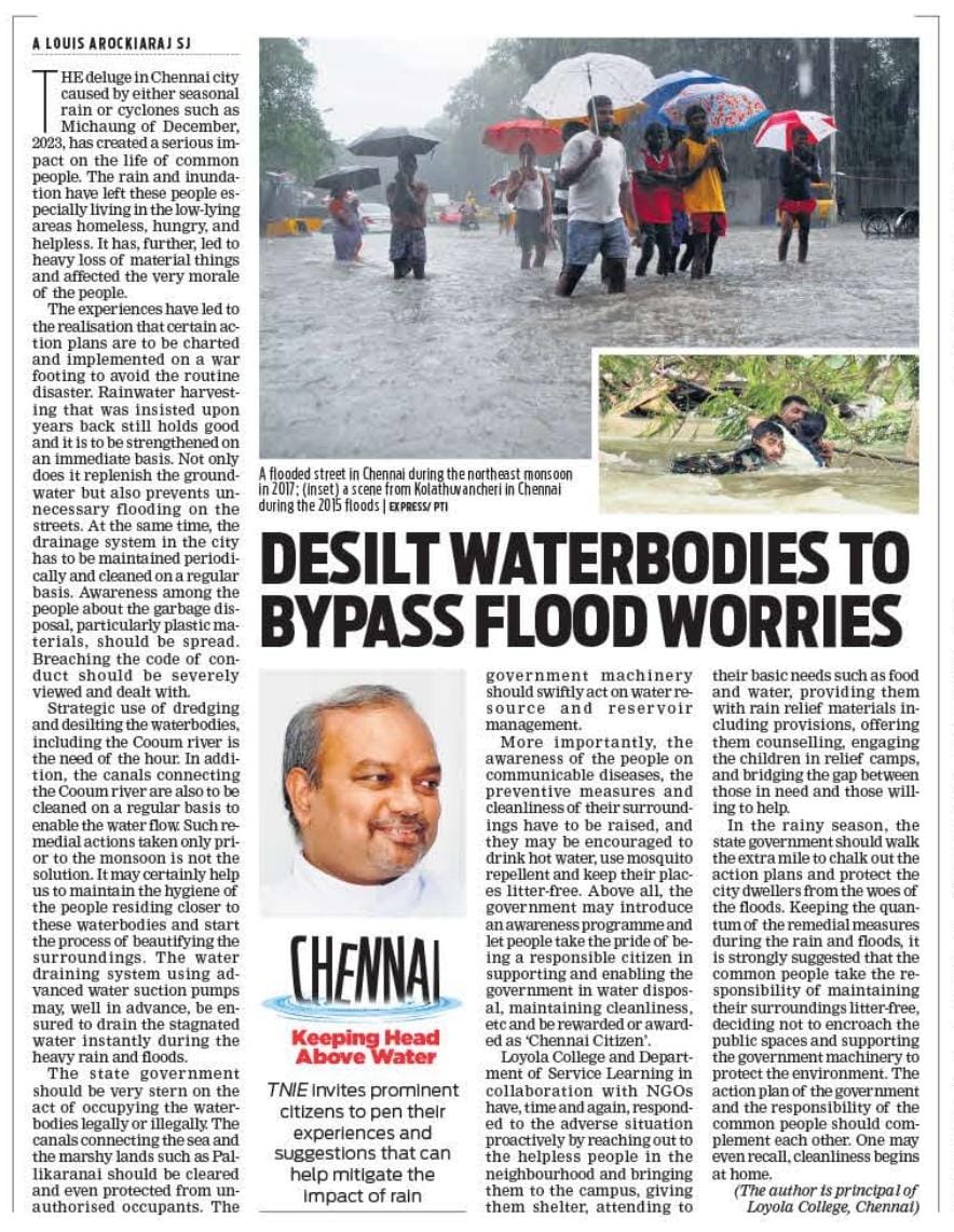 #TamilNadu government should be very stern on the act of occupying the waterbodies legally or illegally. The canals connecting the sea and the marshy lands such as Pallikaranai should be cleared and even protected from unauthorised occupants. The government machinery should