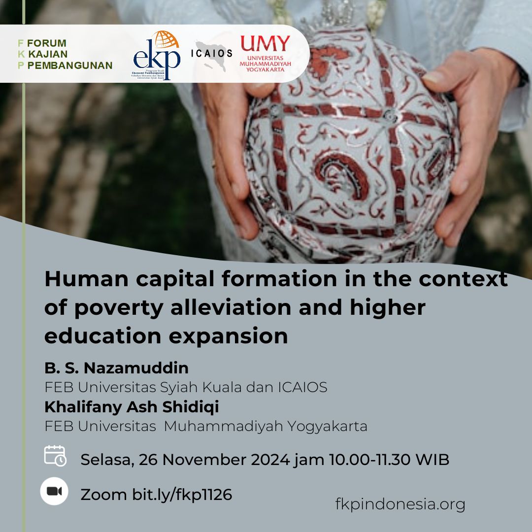 FKP_Indonesia's tweet photo. Human capital formation in the context of poverty alleviation and higher education expansion 

Bagaimana peran human capital dalam pengentasan kemiskinan dan mempromosikan integrasi sosial di Indonesia? https://t.co/f3mGBr7kJj