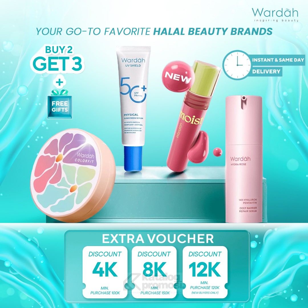 katalogpromosi's tweet image. ✨ Waktunya belanja hemat dengan Promo Wardah Buy 2 Get 3 Free Gift di Shopee! 🎁 Beli 2 produk Wardah favoritmu, dapatkan 3 GRATIS + free gift. Jangan lewatkan kesempatan emas ini, buruan cek sekarang sebelum kehabisan! ➡️ katalogpromosi.com/wardah-promo-b…

#PromoWardah #ShopeePromo