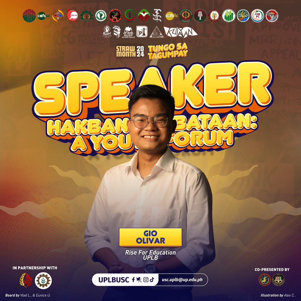 𝙄𝙏𝙊 𝙉𝘼 𝘼𝙉𝙂 𝙋𝘼𝙂𝙆𝘼𝙆𝘼𝙏𝘼𝙊𝙉 𝙋𝘼𝙍𝘼 𝙄𝙋𝘼𝙍𝙄𝙉𝙄𝙂 𝘼𝙉𝙂 𝙄𝙉𝙔𝙊𝙉𝙂 𝙏𝙄𝙉𝙄𝙂, 𝙆𝘼𝘽𝘼𝙏𝘼𝘼𝙉! 📣

Ngayong araw ay gaganapin ang 𝗛𝗮𝗸𝗯𝗮𝗻𝗴 𝗞𝗮𝗯𝗮𝘁𝗮𝗮𝗻: 𝗔 𝗬𝗼𝘂𝘁𝗵 𝗙𝗼𝗿𝘂𝗺 sa 𝗦𝗨 𝗠𝗕𝗛, 𝟭 𝗣𝗠. Tunghayan ang mga tagapagsalita!

[1/2]