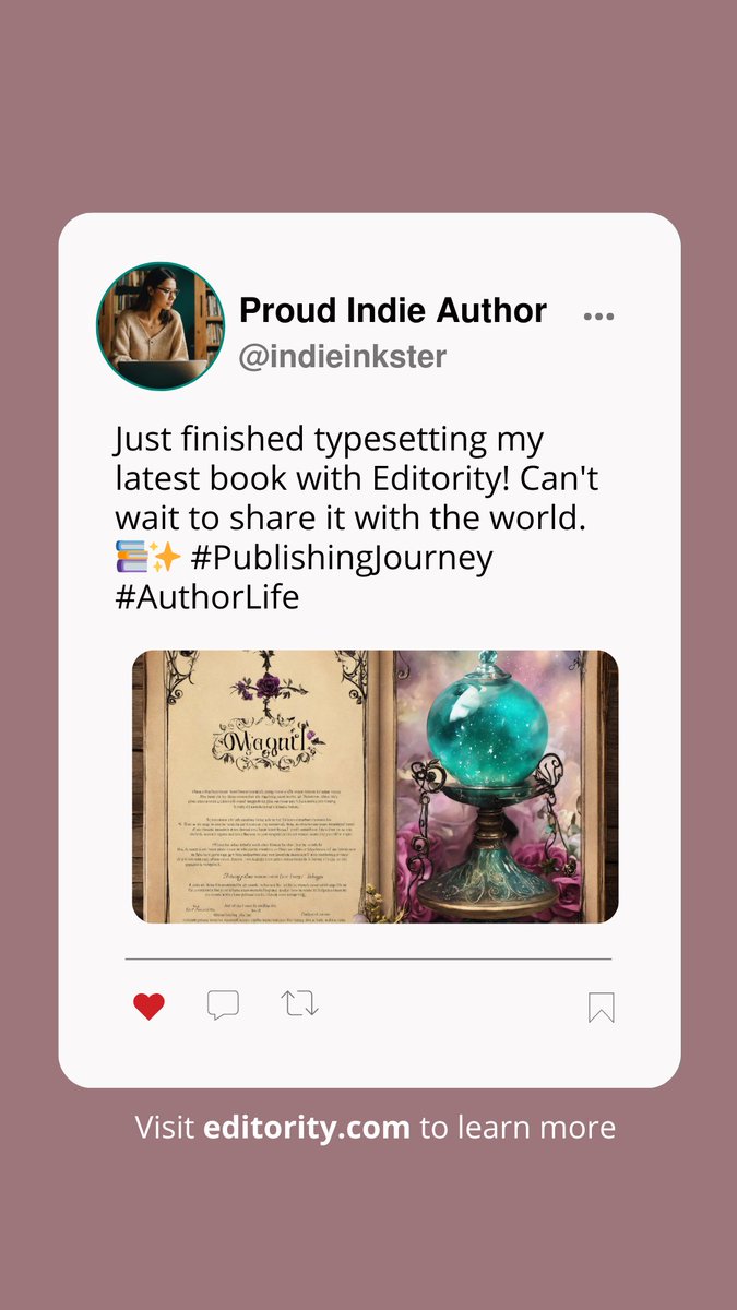 editority's tweet image. Ready to bring your book to life? At Editority, we offer everything you need from typesetting and publishing to marketing and author website creation. Let&apos;s turn your creativity into a masterpiece and share it with the world. 🌟📚 #Editority #PublishingServices #GlobalReach