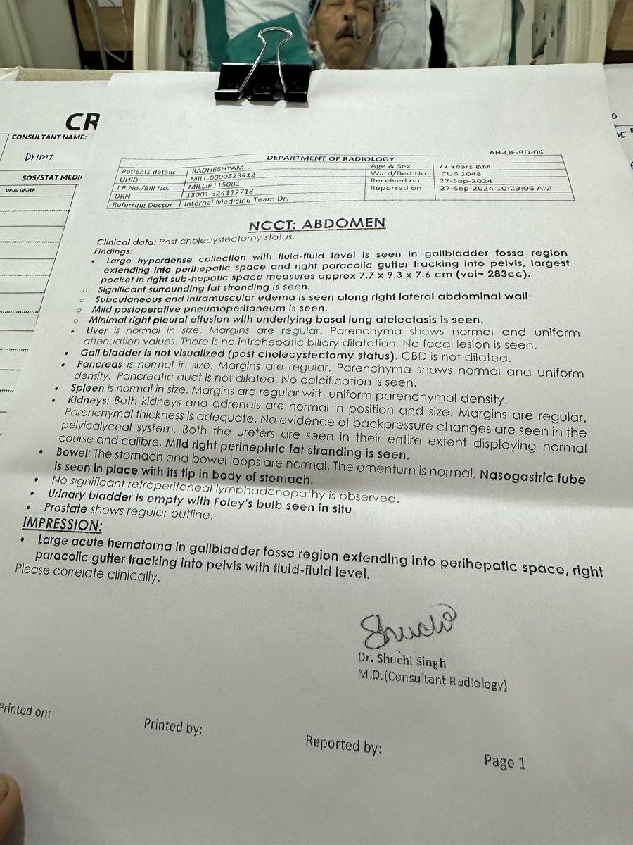 <a href="/HospitalsApollo/">HospitalsApollo</a> <a href="/itz_kartikeyy/">Kartikey Pandey</a> This is before and after report of surgery. Before surgery no blood collection and things were normal, and after surgery blood collection of 230 cc in a day.