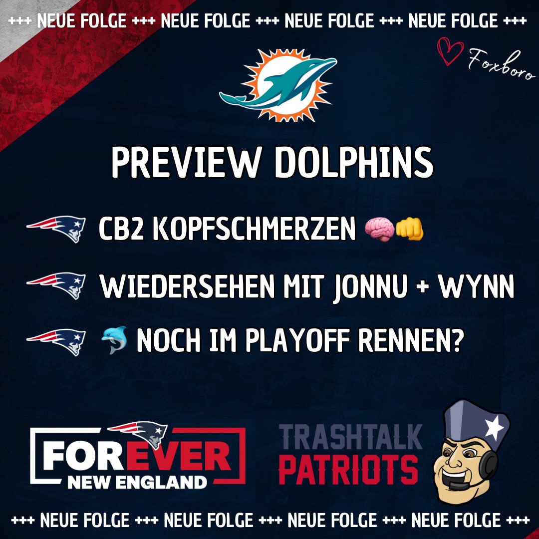 Am Sonntag geht es mal wieder ins <a href="/HardRockStadium/">Hard Rock Stadium</a> in den Süden!

Ist im Rückspiel gegen die wiedererstarkten 🐬 etwas drin? 

Hört rein! 

Gast: <a href="/HendrikTobias/">tobias_hendrik</a> vom @DolphinsDrive 

open.spotify.com/episode/3RIOj7…

<a href="/Footballerei/">Footballerei</a> <a href="/patsdeutsch/">Patriots Deutschland</a> <a href="/pats_german/">GermanPatsNews 📯</a> <a href="/MiamiDolFansDE/">Miami Dolfans Germany</a> <a href="/Down_Set_Talk/">Down Set Talk!</a>