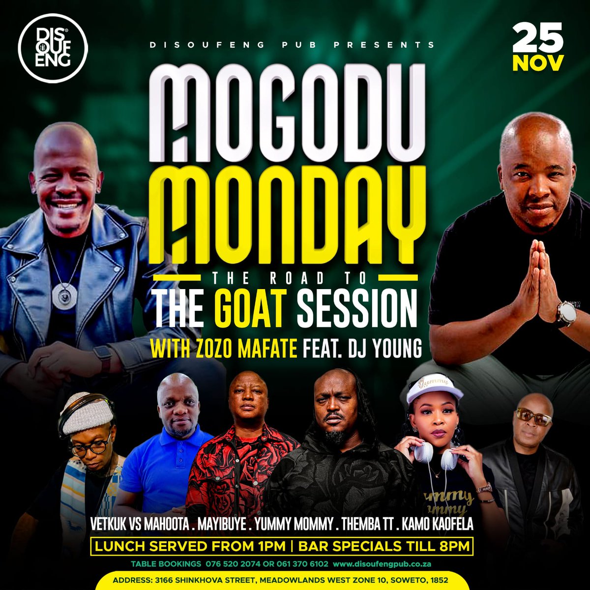 _yummymom's tweet image. Join us on Monday as we prepare for &quot;The Road To The Goat Session&quot; with @zozomafate , they&apos;ll be lots of great music, good company, and unforgettable moments. 🎼

@DISOUFENG_PUB 📍See you there! 

Yummy Mommy 🎧 &quot;The Rose Amongst the thorns&quot; 

#MogoduMonday #GreatVibes #SoulMusic