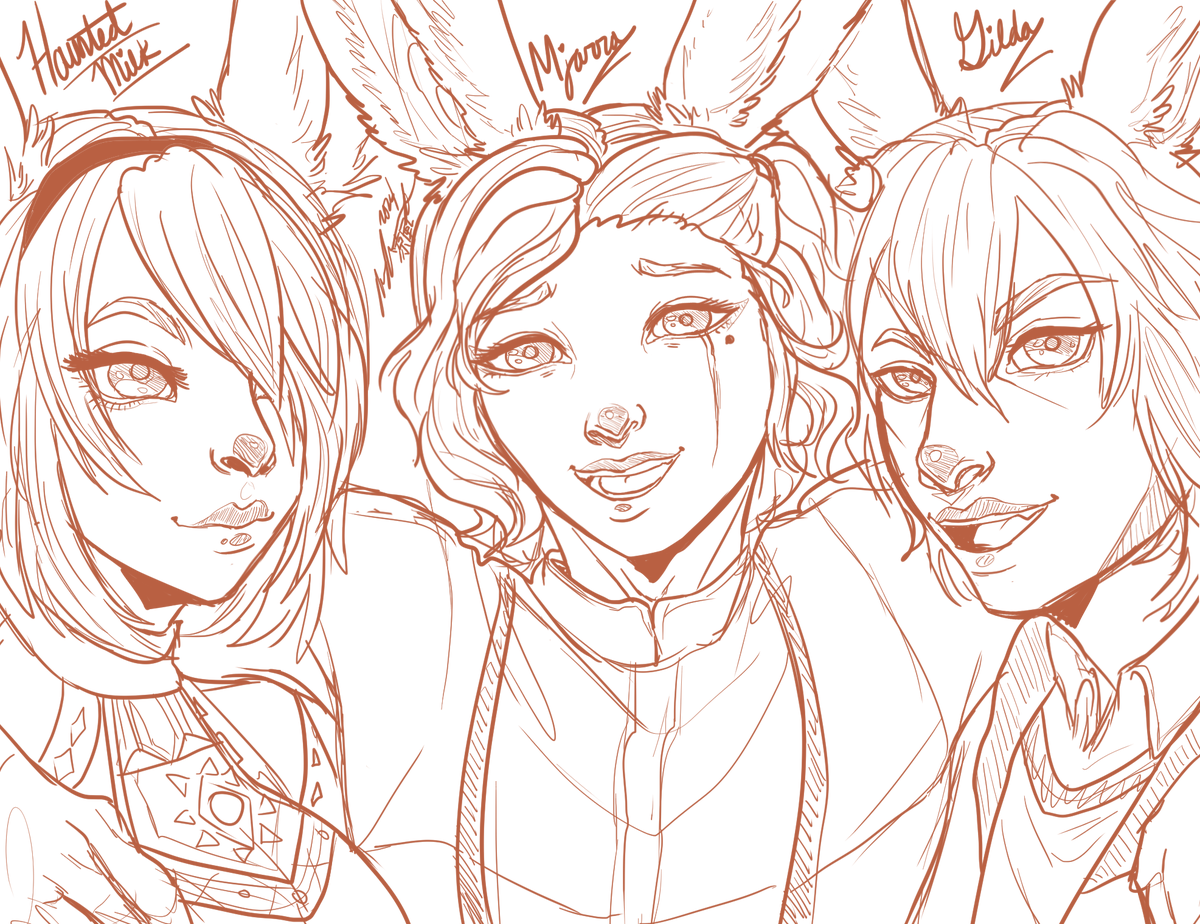 MizunoSuzuka's tweet photo. Sketches from tonight at #ClubIgnition! Thank you so much for all the lovely characters, see you next time! @DiamondDE_FFXIV @Cool_cat_crew https://t.co/KuMBVzbovF