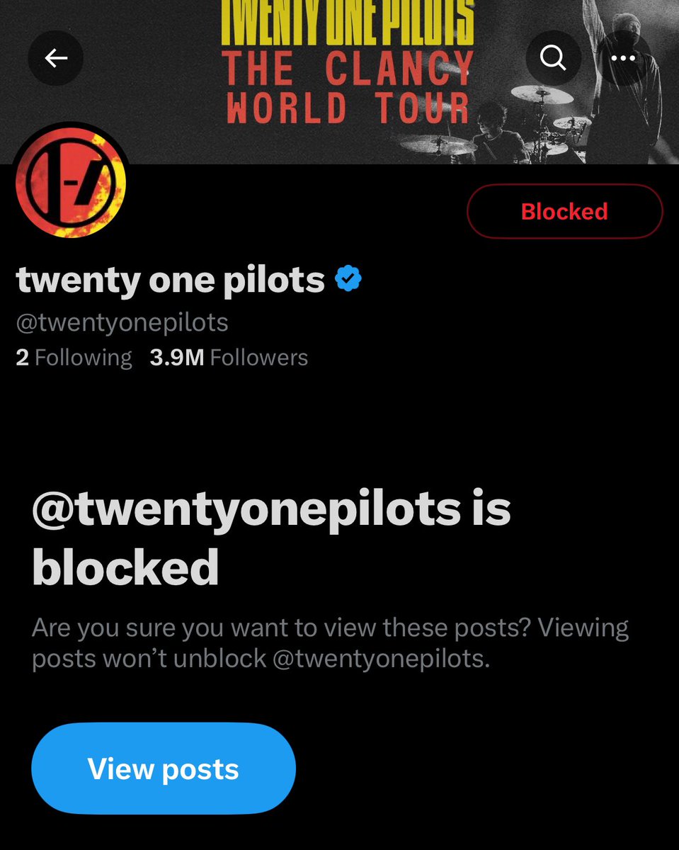 coverjngyoutb's tweet photo. the line so good i had to block twenty one pilots https://t.co/QC5JCR62Mm