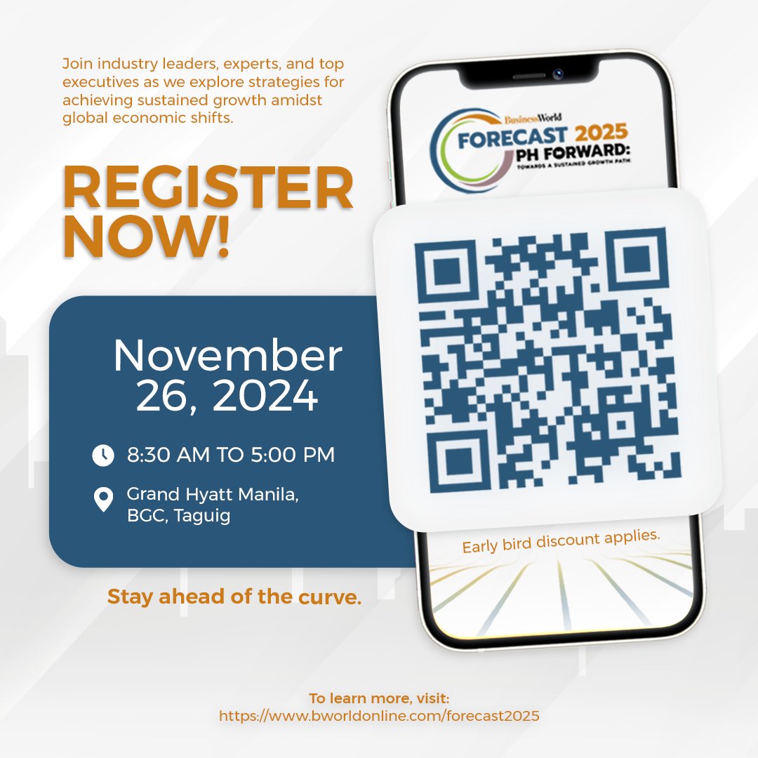 Engage with thought leaders at  𝐁𝐮𝐬𝐢𝐧𝐞𝐬𝐬𝐖𝐨𝐫𝐥𝐝 𝐅𝐨𝐫𝐞𝐜𝐚𝐬𝐭 𝟐𝟎𝟐𝟓 as they discuss the economic outlook, evolving industry trends, and transformative innovations that are set to influence the future of business in the Philippines.