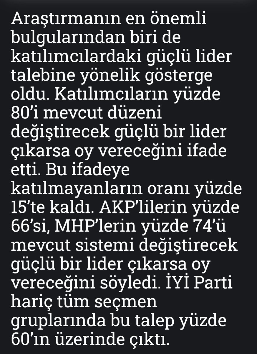 Ankara_Agasi's tweet photo. Toplumun yaklaşık %80'i, "mevcut düzeni değiştirecek güçlü bir lider çıkarsa oy vereceğini söylüyor.

#ProtestoEdiyorum https://t.co/sjCXJK1LRS