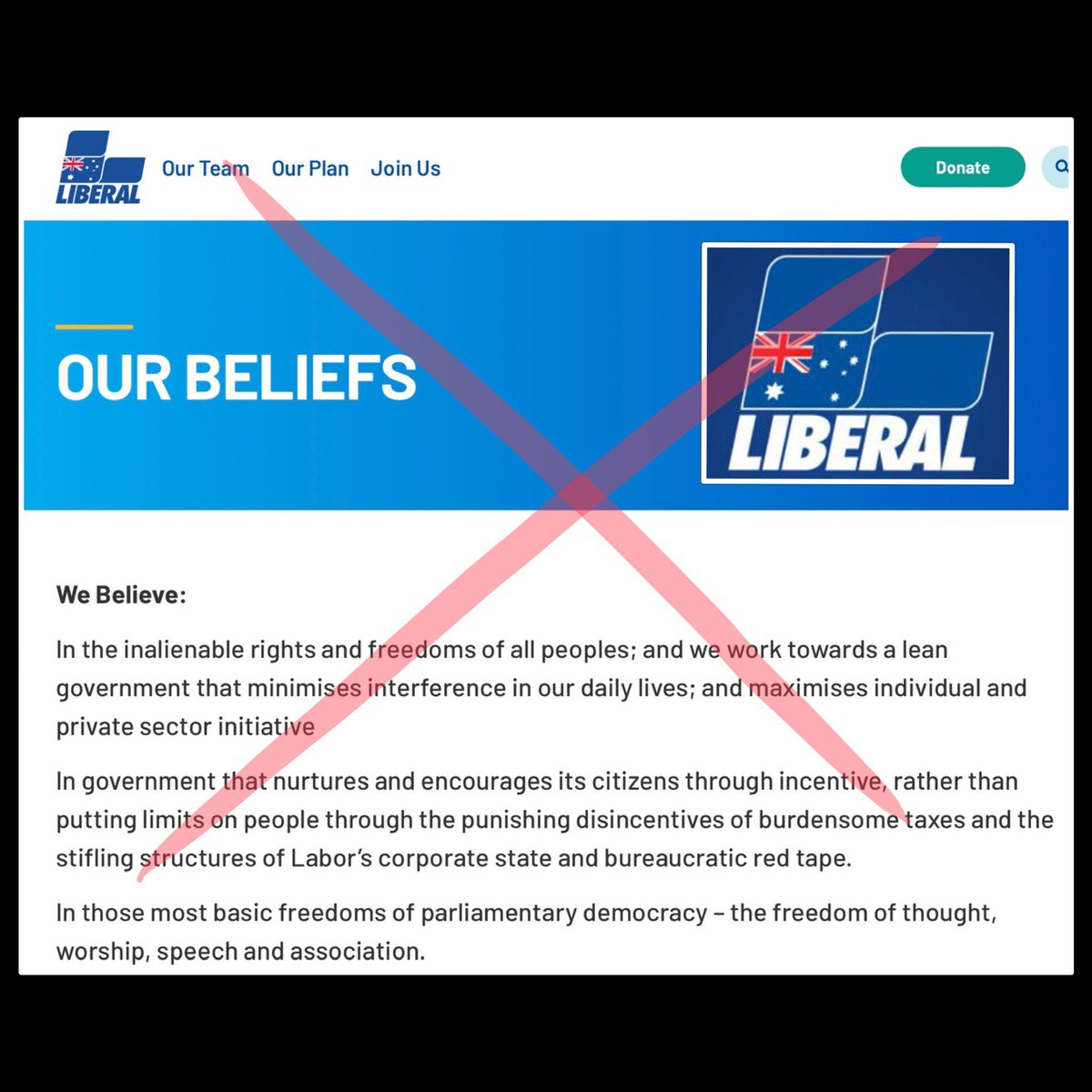 markwillow80's tweet photo. @KobieThatcher Apparently @LiberalAus believe in more freedoms and less government. I’m gonna call BULLSHIT! #VoteThemOut #LaborLast 
Vote @OneNationAus and @LibertariansAus https://t.co/GitakPUNz6