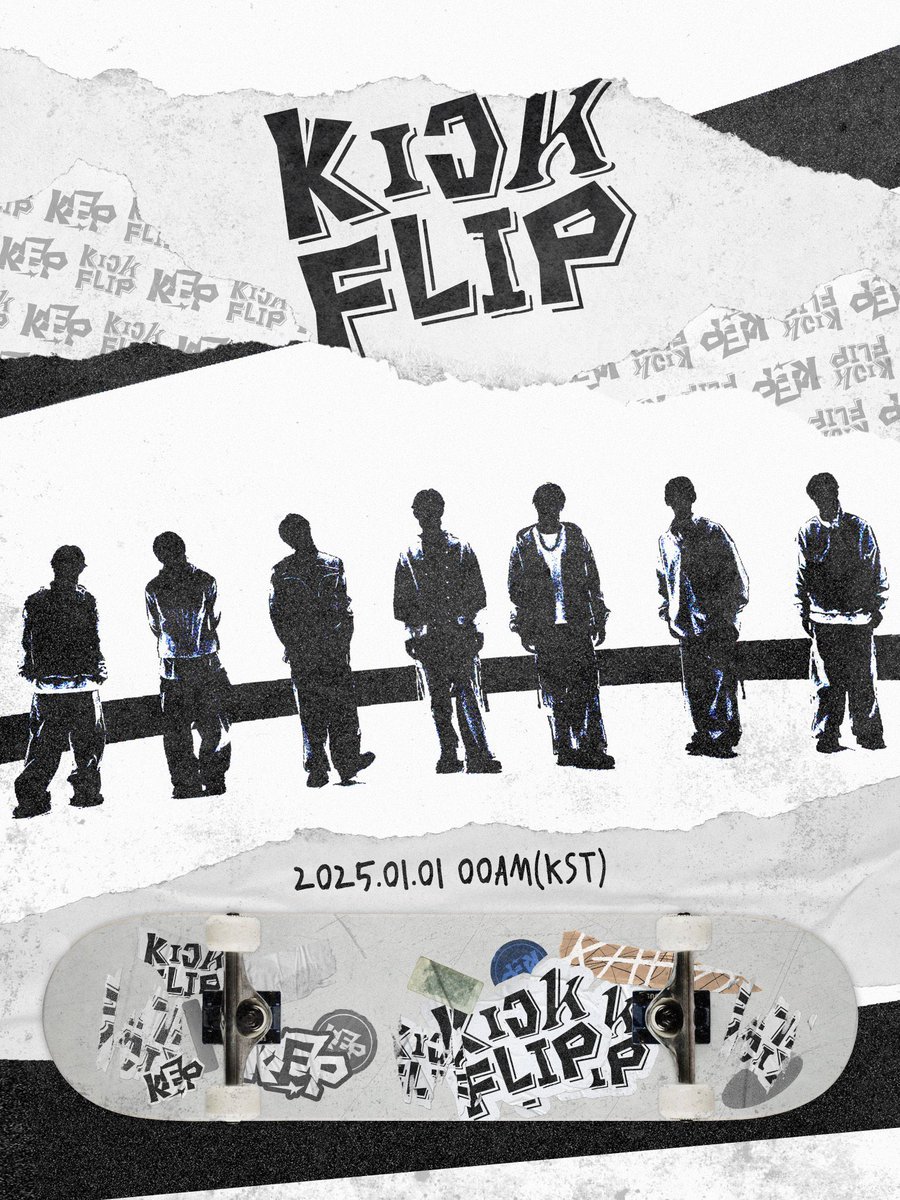 PopBase's tweet photo. JYP Entertainment announces their new boy group, KickFlip. Set to debut in 2025. https://t.co/7LNp0ELxjl