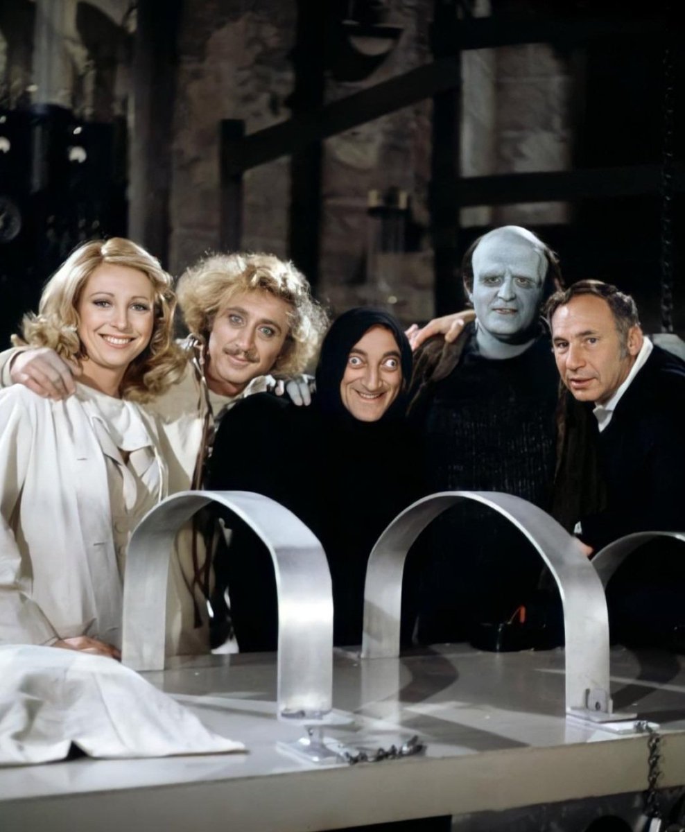 A great shot from the set of YOUNG FRANKENSTEIN (1974).
