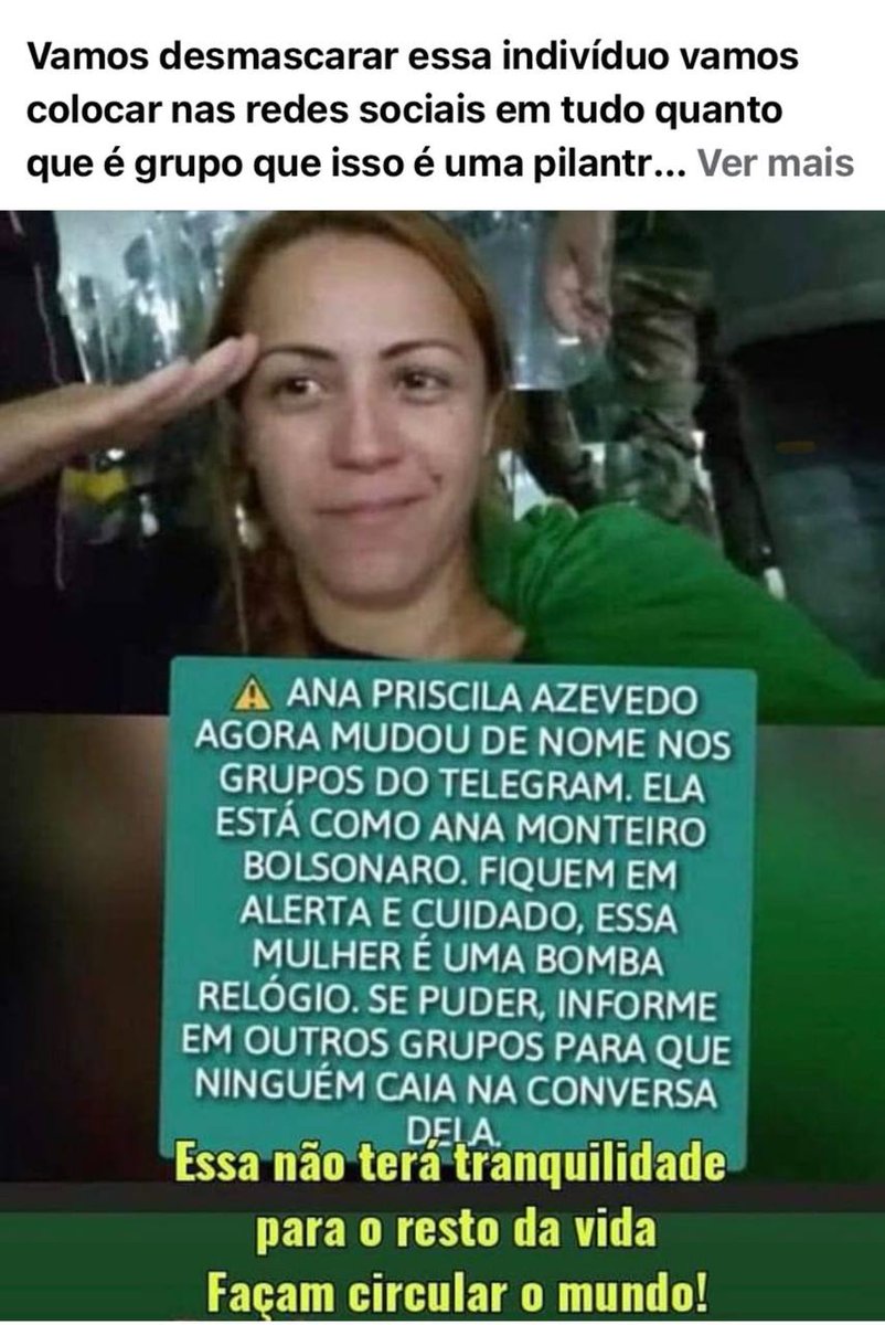 adilsoncdasilv2's tweet photo. 10/11/2024 - Essa sujeita é a principal infiltrada dos atos antidemocráticos do 8 de janeiro. Ninguém cita o nome dessa traidora e qual foi a pena que o Alexandre de Moraes cominou  para a missão dada e missão cumprida !
 🇧🇷🐅🇧🇷🐅🇧🇷🇧🇷🐅🇧🇷🐅🇧🇷🐅🇧🇷🐅🇧🇷🐅🇧🇷🐅🇧🇷🐅🇧🇷 https://t.co/lpOvoARxJq