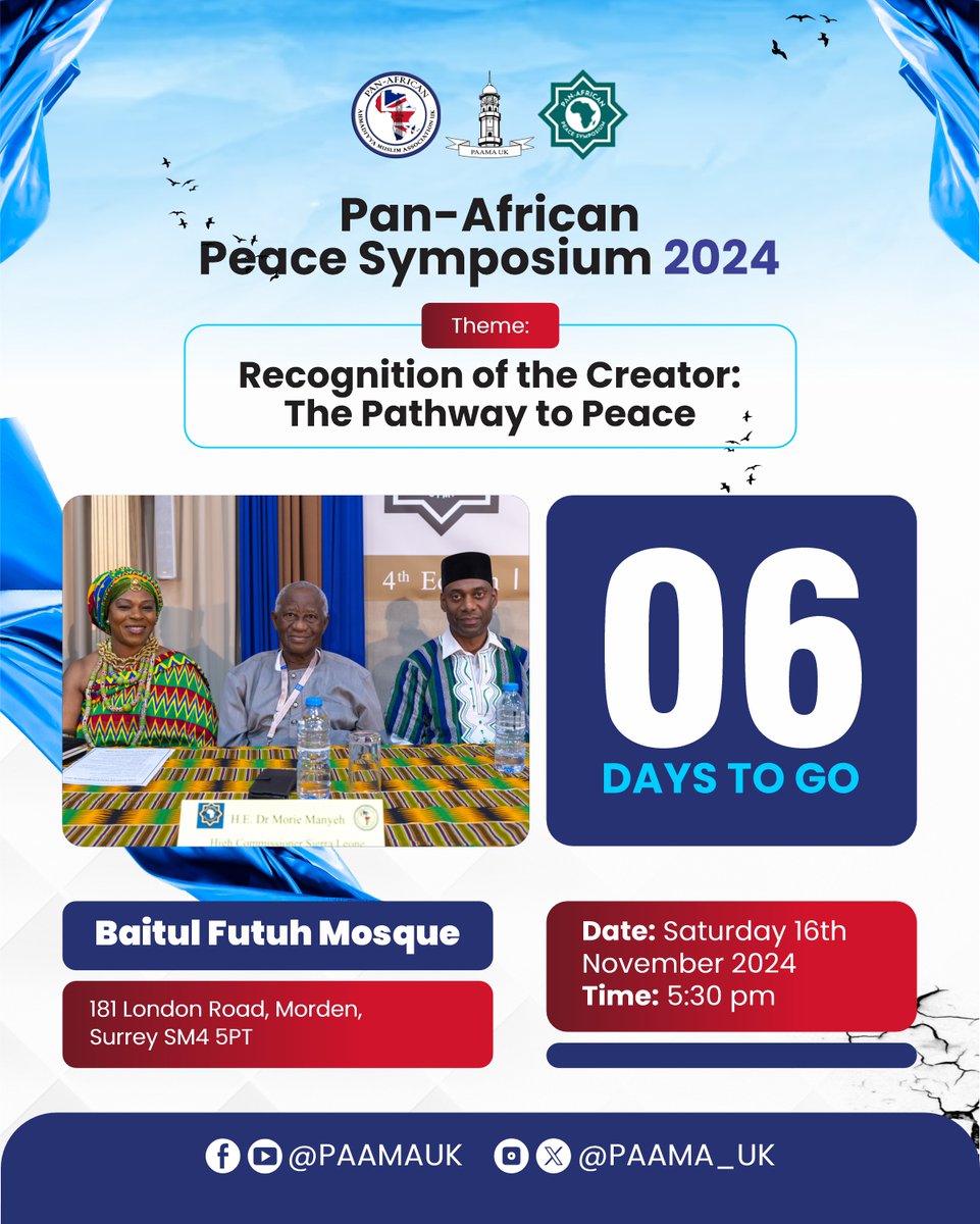 PAAMA_UK's tweet image. 6 Days to Go: Inner Peace

Aye! it is in the remembrance of Allah that hearts can find comfort; Quran 13 vs 29

Inner peace paves the way for outer harmony. 6 days left to learn how recognition of the Creator brings calm within us all.

#InnerPeace #PathToPeace #6DaysToGo