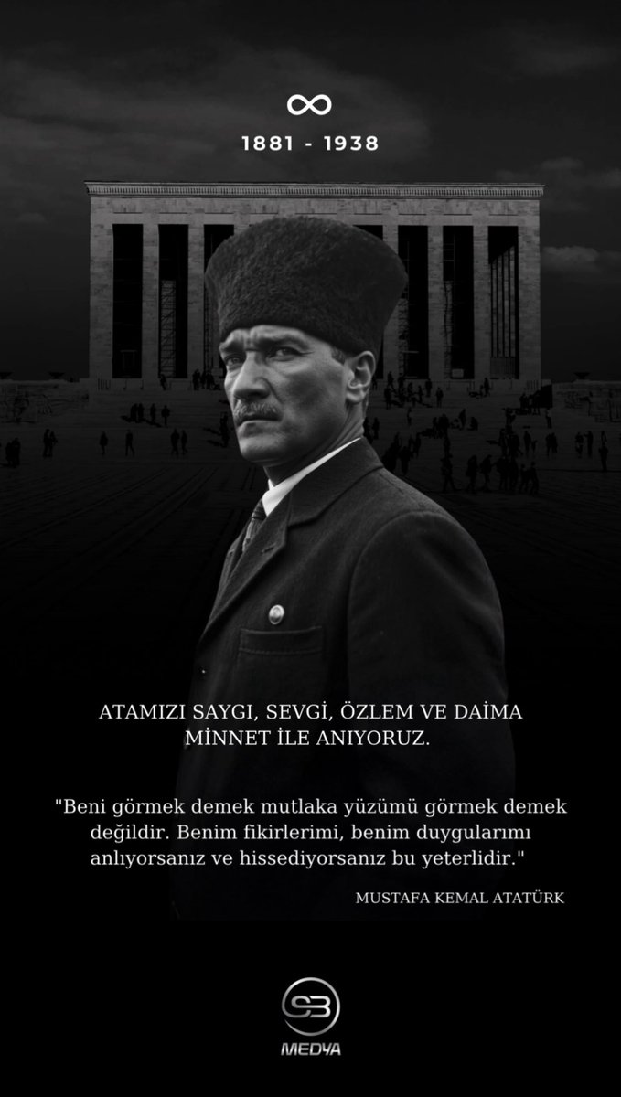 Atamızı saygı, sevgi, özlem ve daima minnet ile anıyoruz.. 🖤🇹🇷 #10Kasim1938 #MustafaKemalAtatürk