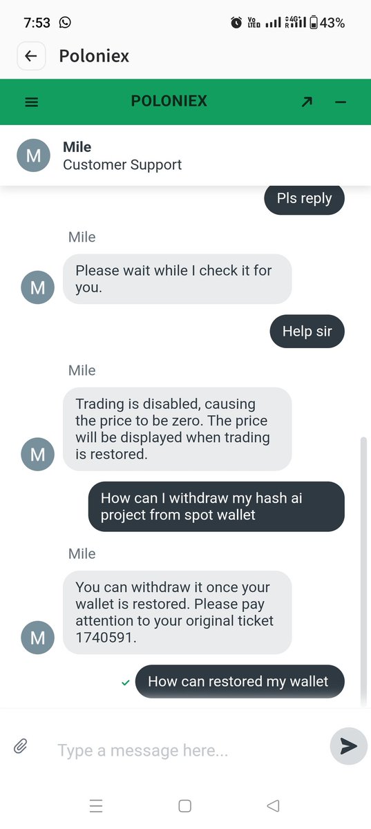 aktnagar94's tweet photo. @Poloniex dear team ,my hash ai project in your exchange in spot wallet but this project is showing temporary disabled from starting time .this project is not withdraw and not sale ,my quantity is showing but dollar vale not showing. https://t.co/4W8oVAugH6