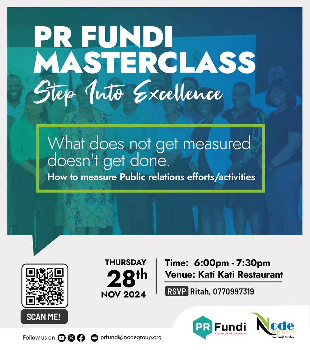 Node_Group's tweet image. Measuring PR success isn&apos;t rocket science!  Attend our November PR Fundi Masterclass to learn how to evaluate your efforts &amp;amp; boost your strategy!
☎️Call 0770997319 to register! #PRFundimasterclass #PRMeasurement @NodeGroupOnline @PRAU_Uganda @GCOFUG