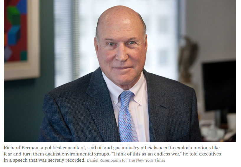 Trumpův odchod od Pařížské dohody je jenom špička ledovce. 
Můžeme čekat další snahu zabránit ochraně klimatu. Jaké taktiky fosilní průmysl používá? Poslechněme si PRistu Ricka Bermana na leaklém záznamu porady z 2014: 
TLDR: „Můžete buď hnusně vyhrát nebo pěkně prohrát."  1/🧵