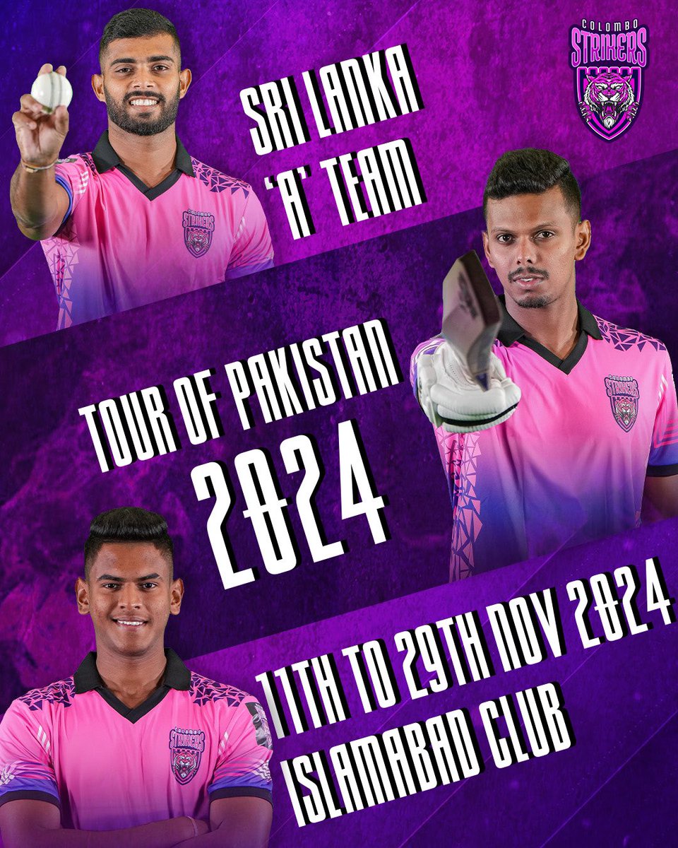 Our young guns are en route Pakistan for a couple of tough four day games 💪

#Strikers #ColomboStrikers #NipunDhananjaya #ChamikaGunasekara #IsithaWijesundara #SriLanka
