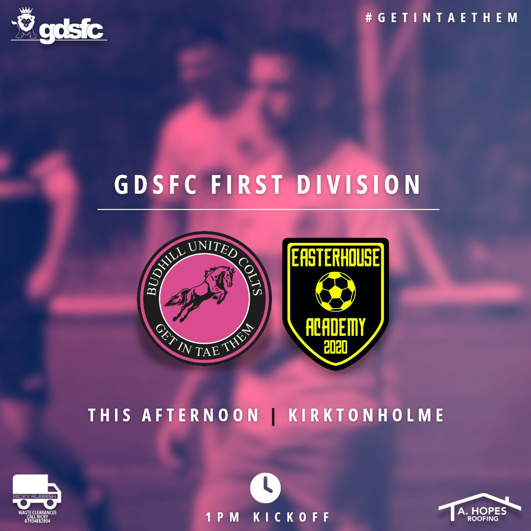 𝗜𝘁'𝘀 𝗠𝗮𝘁𝗰𝗵𝗱𝗮𝘆 🗣

Easterhouse FA - Sunday are the visitors this afternoon to Kirktonholme as we return to league action. We're a 1pm Kickoff, if yer bored oor yer skull this afternoon then be sure to get along. 

🩷🖤