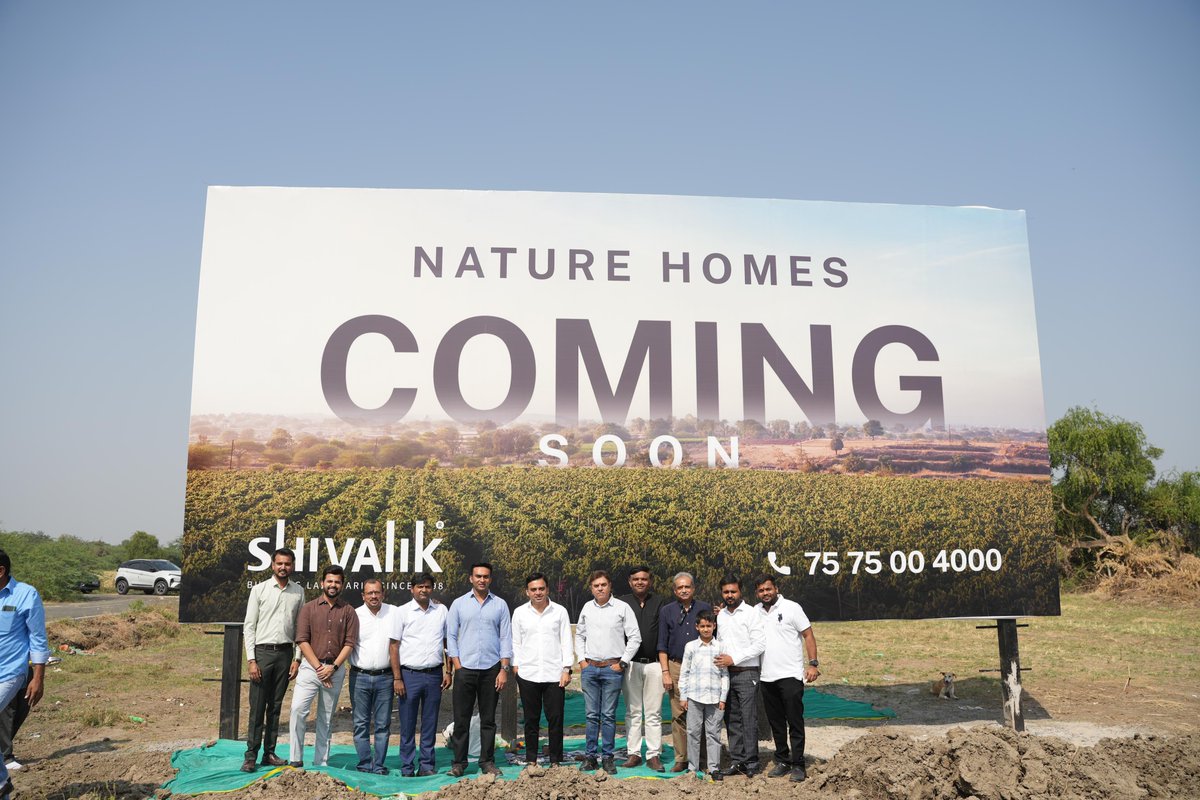 ChitrakShivalik's tweet photo. Board Muhurat at Shivalik Crest📍Sachana
Studio | 1BHK | 2BHK
Nature Homes 🌿

Location: SACHANA - Sanand ViramGam Road – 31+ acres of serene living, just 1.5 km from the highway, close to hubs like Sanand.

Residences: Studio, 1 BHK, and 2 BHK homes across exclusive sectors to experience privacy – Bloom, Nest, and Leaf.

Design: Crafted by Renowned Apurva Amin Architects for an eco-friendly, luxury lifestyle.

Starting Price: From ₹1.10 CR. Size Starting From 830 Sq Yards.

Experience: Resort-like living with gated community privacy and tranquility.

📞 To know more: +91 7575 00 4000

hashtag#ChitrakShah hashtag#ShivalikGroup hashtag#Sachana hashtag#Ahmedabad