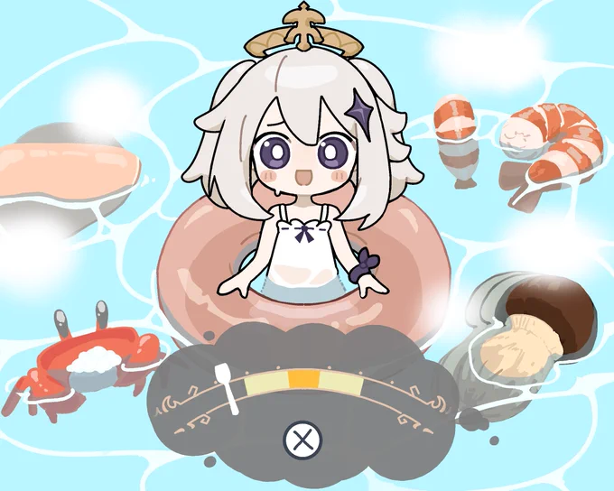 「食べながら温泉に入れるなんて最高だぞ!」 