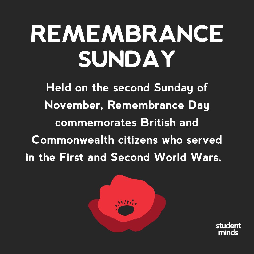 Today is Remembrance Day. We remember and honour all British and Commonwealth citizens who served in the First and Second World Wars 🧡