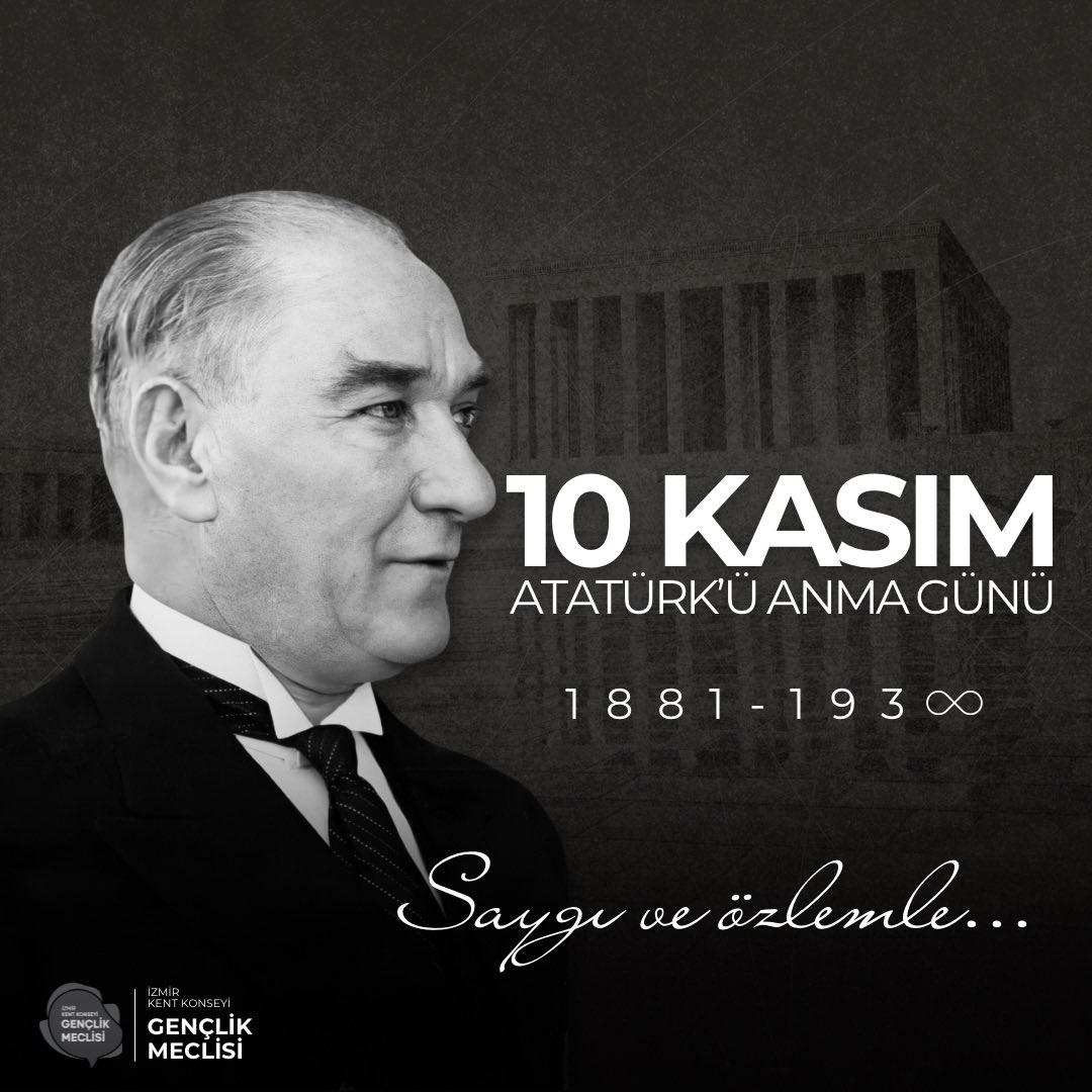 Ulu Önder Mustafa Kemal Atatürk’ü saygı, sevgi ve özlemle anıyoruz. 🖤

“Benim naçiz vücudum elbet bir gün toprak olacaktır; fakat Türkiye Cumhuriyeti ilelebet payidar kalacaktır.”