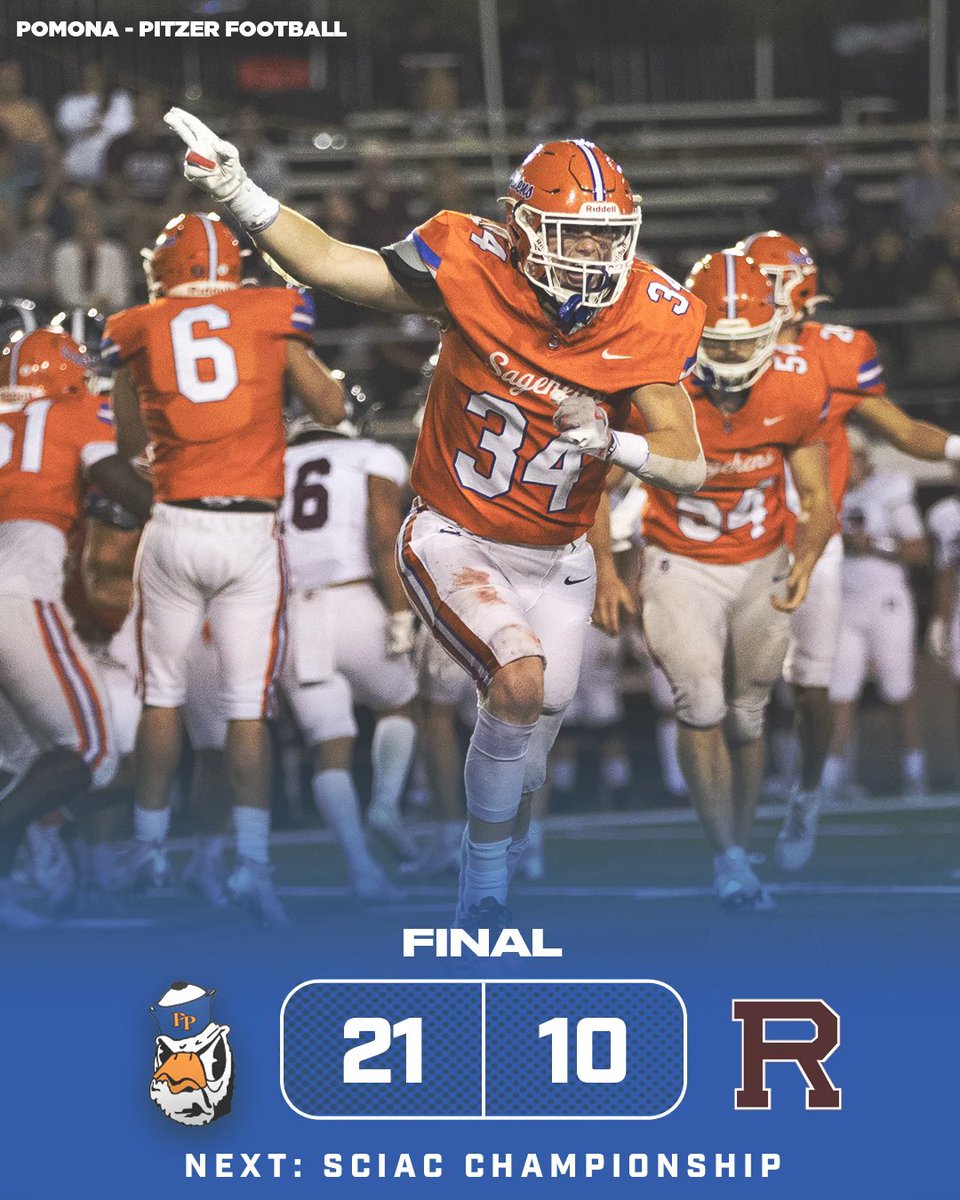 The Sagehens clinch home field next week in the SCIAC Championship game against Chapman!

#gosagehens #sagehenfb
