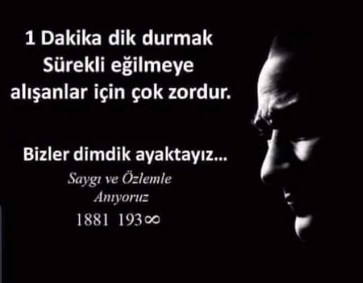 Ulu Önderimiz Mustafa Kemal Atatürk'ü aramızdan ayrılışının 86. yıl dönümünde sevgi ,saygı ve özlemle anıyoruz.
