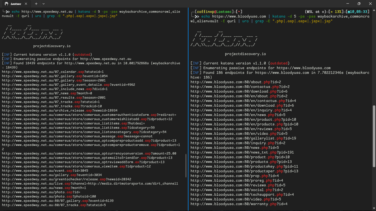 lostsec_'s tweet photo. Best method for Hunting SQL injection on bbp/vdp this oneliner fetch all endpoints that mosty vulnerable to sql like php,asp,aspx,jsp,jspx https://t.co/36IcVJxel5