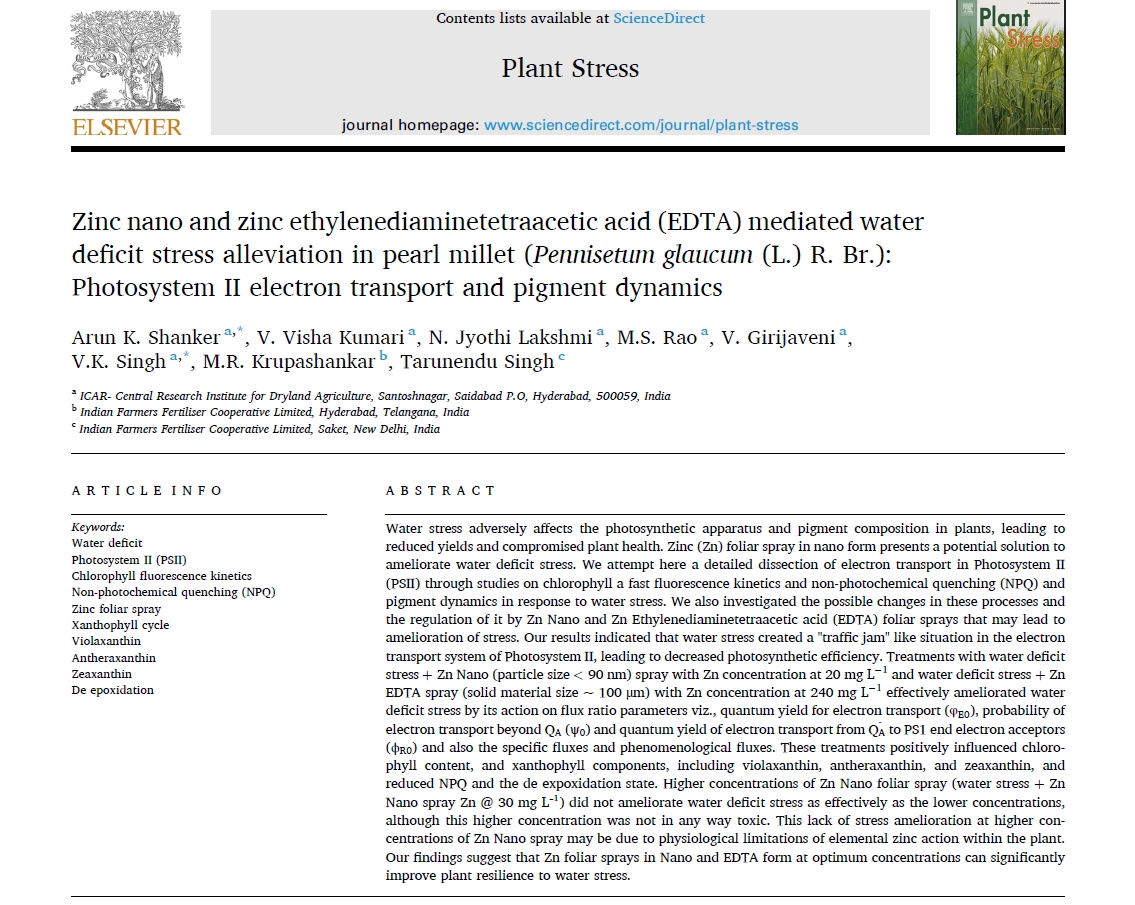 arunshanker (@arunshanker) on Twitter photo Our new paper -Zinc Nano & EDTA foliar sprays boost pearl millet's resilience to water stress. <a href="/ElsevierConnect/">Elsevier</a> <a href="/ElsevierNews/">Elsevier News</a> <a href="/AbioticStress/">Abiotic stress in plants (Green Survivors)</a> <a href="/Stressed_plants/">Stressed (Abiotic/Biotic) Plants</a> <a href="/MilletsOfIndia/">MilletsofIndia</a> <a href="/sci_plant/">Plant Science</a> <a href="/ScienceChannel/">Science Channel</a> <a href="/ScienceNews/">Science News</a> <a href="/physorg_com/">Phys.org</a> #PlantScience #DroughtTolerance #PhotosystemII #Zinc Our new paper -Zinc Nano & EDTA foliar sprays boost pearl millet's resilience to water stress. <a href="/ElsevierConnect/">Elsevier</a> <a href="/ElsevierNews/">Elsevier News</a> <a href="/AbioticStress/">Abiotic stress in plants (Green Survivors)</a> <a href="/Stressed_plants/">Stressed (Abiotic/Biotic) Plants</a> <a href="/MilletsOfIndia/">MilletsofIndia</a> <a href="/sci_plant/">Plant Science</a> <a href="/ScienceChannel/">Science Channel</a> <a href="/ScienceNews/">Science News</a> <a href="/physorg_com/">Phys.org</a> #PlantScience #DroughtTolerance #PhotosystemII #Zinc