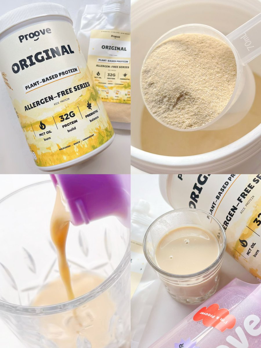 PNPNS27's tweet photo. ลืมคำว่าสากคอไปได้เลย โปรตีน #Proove รส Original🥛ที่หอมตั้งแต่เปิดปุก รสสัมผัสละมุน อร่อยเหมือนธัญพืชเนสวีต้าเลย ส่วนตัวเราเป็นคนกินยาก แต่ตัวนี้กินได้ชิวๆ😋 เพราะเป็นโปรตีนพืชสูตรไม่มีถั่ว ทำจากข้าว 100% เลยลื่นคอมากๆ แบบที่ต้องร้องว้าวอะ เห็นว่ามีแค่ที่ Proove ด้วยนะ เริ่ด🫶 https://t.co/RuvCEEQ4sS