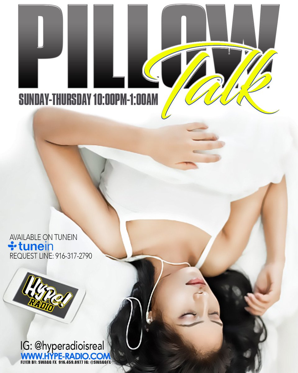 Every Sunday-Thursday “Pillow Talk” Slow Jams from 10:00PM-1:00AM on Hype Radio available on the Tune-in App.

Tune in ➡️ hype-radio.com