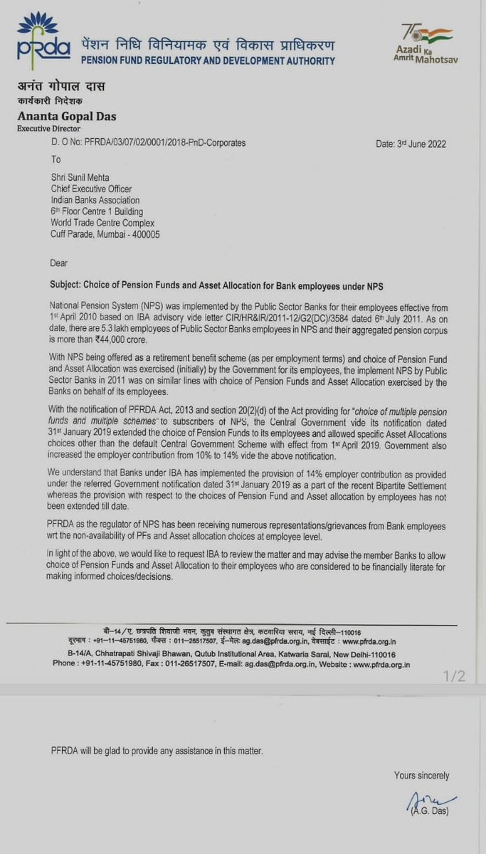 ElonUncleSays's tweet photo. Why PSBs have not taken this letter into consideration !!
Why this delay ?
Who is responsible for such Delay due to which bankers have lost a huge sum of their retirement corpus ?
#NPS_Discrimination https://t.co/j38xHuRWrJ