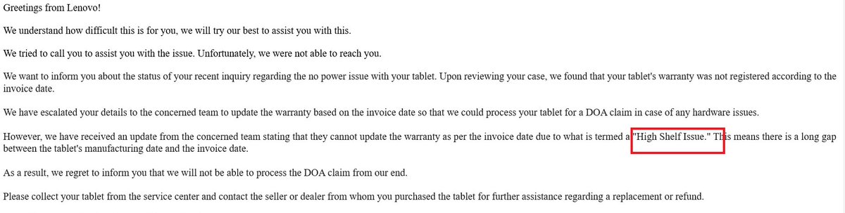 MrRcsahu's tweet photo. Bought a Lenovo product via @amazonIN from a Delhi seller, but it was made in Nov 2021 and sold as new in Oct 2024. @Lenovo_IN now denies warranty, citing a "High Shelf Issue." Consumers need visible manufacture dates for transparency. #ConsumerRights #CyberFraud #AmazonIndia https://t.co/75UYkruEK3