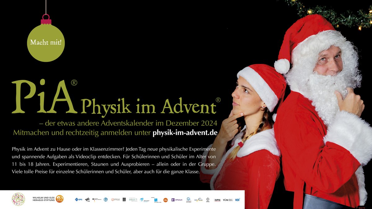 Die Anmeldung zu #PhysikImAdvent  ist wieder freigeschaltet, siehe Artikel in smpl.is/9u0ur
Teilnahme ist kostenlos: smpl.is/9u0us

#Physik #Bildung #DigitaleBildung #Advent #Weihnachten #Schule #Lehrer #MINT #Lernen #Forschung #WissKomm #Adventskalender #twlz
