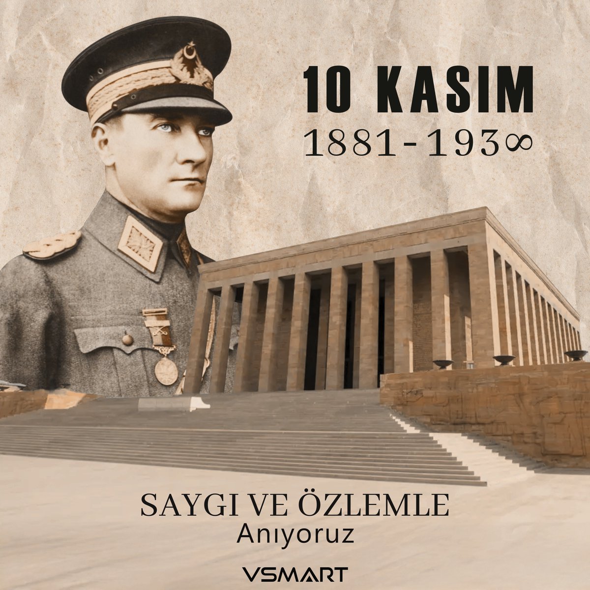 vsmartbt's tweet photo. Ulu Önderimiz Gazi Mustafa Kemal #Atatürk'ü aramızdan ayrılışının 86'ıncı yıl dönümünde saygı ve özlemle anıyoruz. #10Kasım #vSmart #Information #Technology https://t.co/CUdsCmCc6R