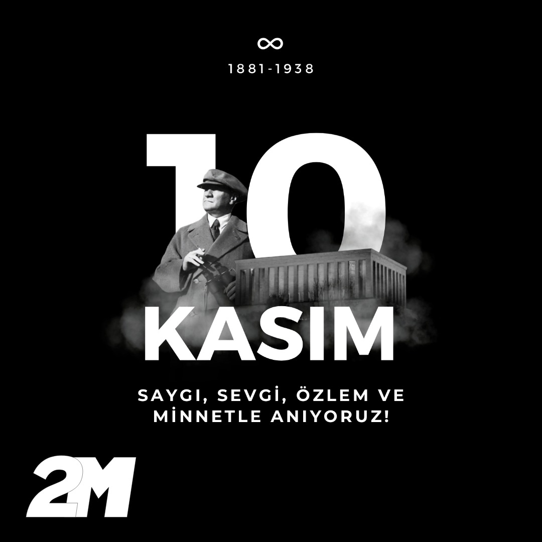Cumhuriyetimizin kurucusu Ulu Önderimiz Gazi Mustafa Kemal Atatürk'ü saygı, sevgi, özlem ve minnetle anıyoruz.
#10kasım