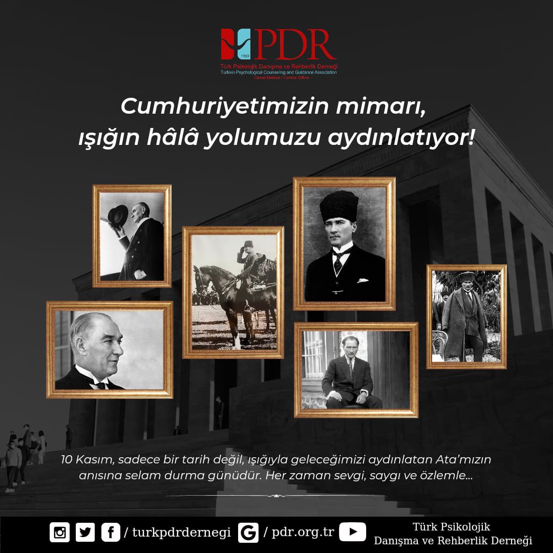 turkpdrdernegi's tweet photo. Cumhuriyetimizin kurucusu Ulu Önder, ebedi lider Gazi Mustafa Kemal Atatürk’ü ebediyete intikalinin 86. yıl dönümünde saygı, özlem, rahmet ve minnetle yad ediyoruz.

“Zamanın durduğu yerde sonsuzluk başlar.”

İzinde daima!

#10kasım #özlemle #mustafakemalatatürk

@turkpdrdernegi https://t.co/HtAUb6a9OE