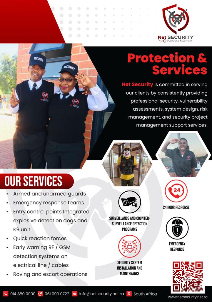 NtsimeLegacy's tweet image. We are Net Security Protection Services in Rustenburg, we offer different kinds of Protection services based on your needs for all types of events.

Contacts on the poster kindly call for more information.

Thank you