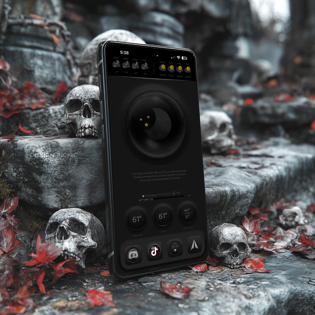 Dazednconfuzed4's tweet photo. Today's setup........
#htmlwallpaper by @thewaytozion 
Theme by the one and only @Attairdu57slm 
Weather Icons by @kleinmone 
Icons by @coburn67_94 
Mock-up by @design_ironic 
@sel6012000 

#innovation #iOS18 #iPhone16ProMax  #iPhone https://t.co/7XeVUnaN5e