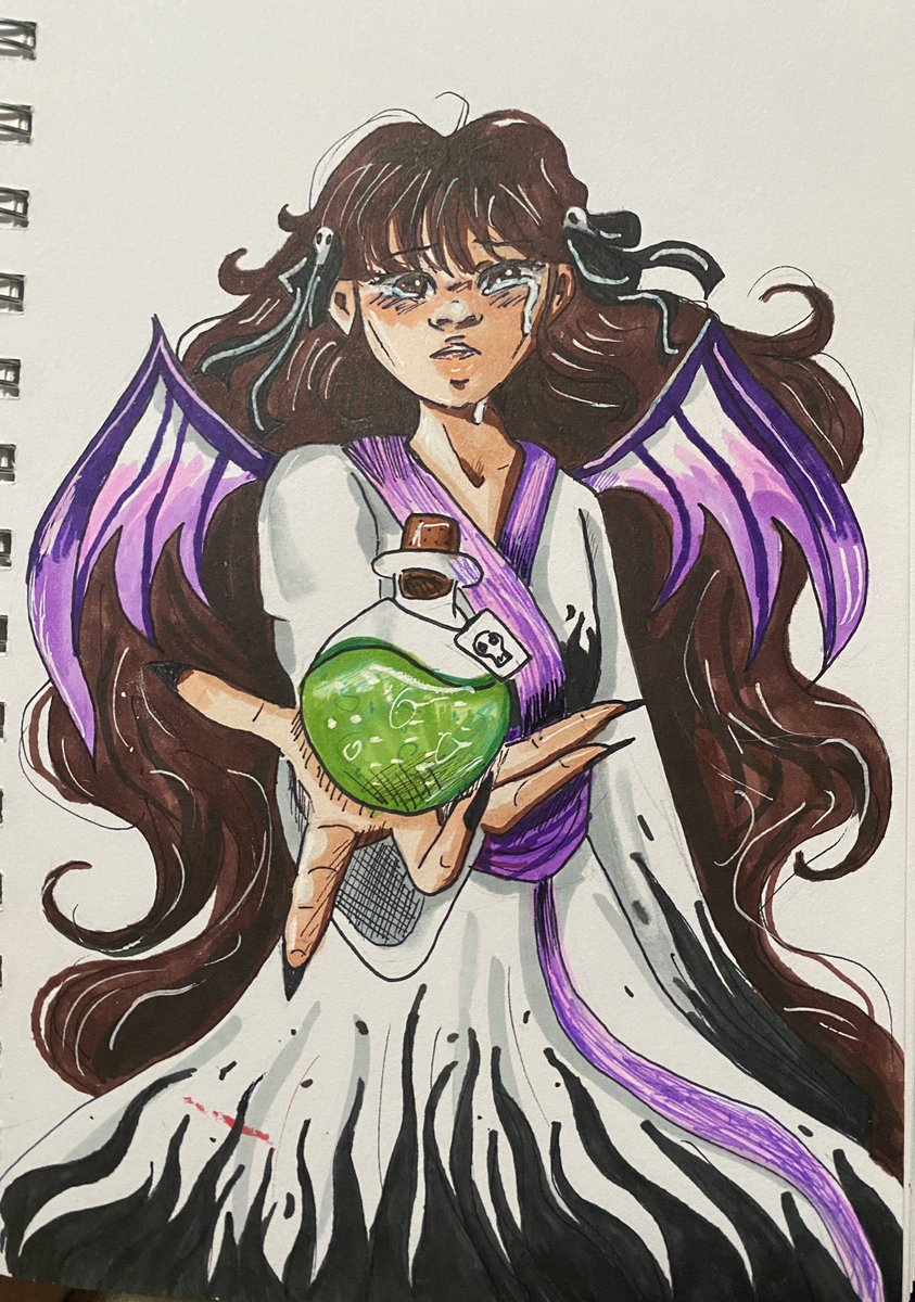 SpaceCowboy1404's tweet photo. Honestly Spilled ink has got me back into traditional art so here’s Emily’s OC with my own interpretation of the colours 💜
——————————————————
#spilledink #traditionalart #emirichu #daidus https://t.co/yEkIY70Dfs