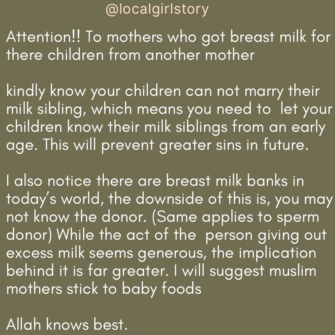 LocalGirlStory's tweet photo. This is for breastfeeding mothers in Islam
#breastfeedingmum
#islam
#localgirlstory
#quranverses https://t.co/oyBonsFDEZ