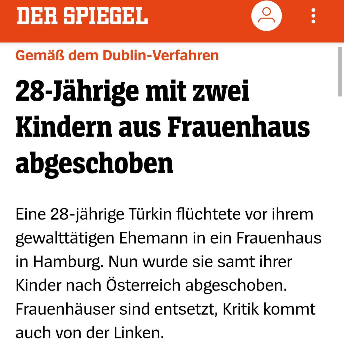 Das bedeutet die Politik von SPD und Grünen: Eine Frau wird mit ihren Kindern in #Hamburg aus einem #Frauenhaus abgeschoben, wohin sie vor der Gewalt ihres Ex-Partners geflohen ist, dorthin, wo ihr gewalttätiger Ex Zugang hat. Nein, das kann man nicht rechtfertigen!

#Asylrecht