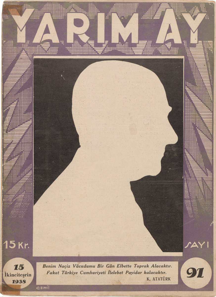 Mustafa Kemal Atatürk’ün vefatına dair yaklaşık 1.000 belgeyi içeren Basında Atatürk: 10 Kasım Arşivi çevrimiçi erişime açıldı.

archives.saltresearch.org/handle/1234567…

“Benim naçiz vücudumu bir gün elbette toprak alacaktır. Fakat Türkiye Cumhuriyeti ilelebet payidar kalacaktır.”
“Yarım Ay”, 15