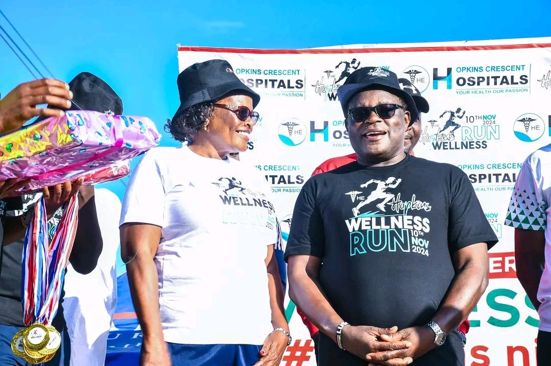HMbatiany's tweet photo. This morning, I joined Governor Kenneth Makelo Lusaka for the Hopkins Hospital Wellness Run in Bungoma CBD. 

The event promotes physical and mental wellness. https://t.co/EnIf5urGke