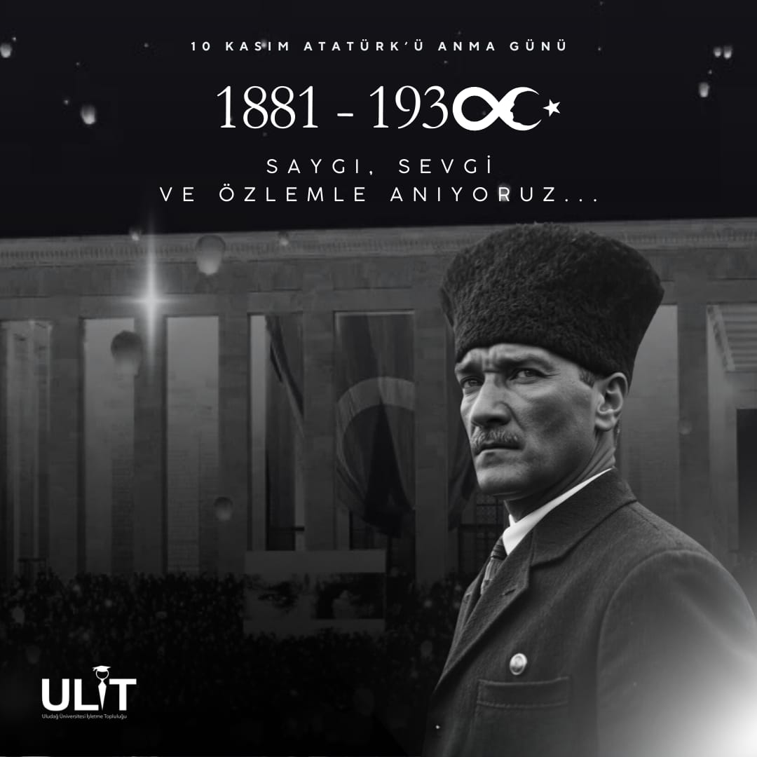 Bugün Cumhuriyetimizin kurucusu Gazi Mustafa Kemal ATATÜRK'ÜN vefatının 86. yıl dönümü. Her ne kadar 10 Kasım 1938 tarihinde aramızdan bedenen ayrılsa da daima yaşayacak olan Ata'mızı büyük bir sevgi,özlem ve saygıyla an(r)ıyoruz. 
Sen hep kalbimizde yaşayacaksın.💙♾️