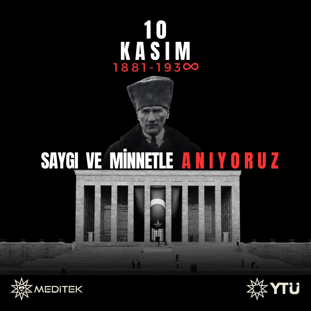 ytumeditek's tweet photo. Ulu Önderimiz Gazi Mustafa Kemal Atatürk’ün aramızdan ayrılışının 86. yılını sevgi, saygı ve özlem ile anıyoruz. 

Onun vizyonu, idealleri ve azmi, bugün hala yolumuzu aydınlatmaya devam ediyor.

Aziz hatırasını minnet ve saygıyla anıyoruz...♾️ https://t.co/wyVzvhF0kP